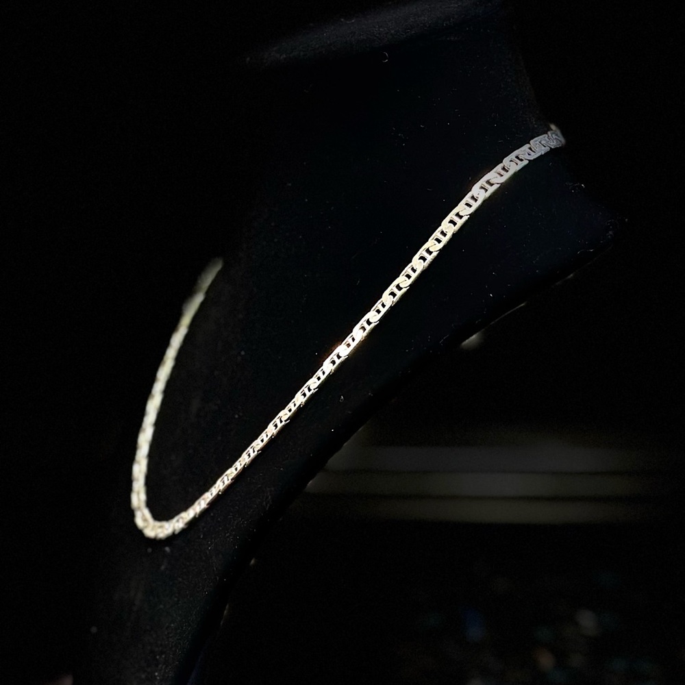 Sterling Silver Rectangular-Link Chain Necklace - image 3